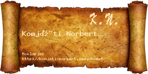 Komjáti Norbert névjegykártya