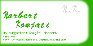 norbert komjati business card