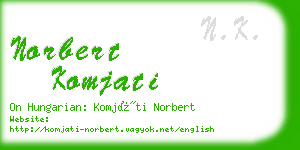 norbert komjati business card